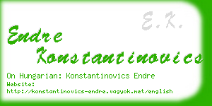 endre konstantinovics business card